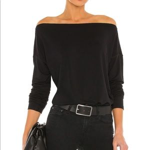 PAIGE Suvi Off Shoulder Bodysuit in Black